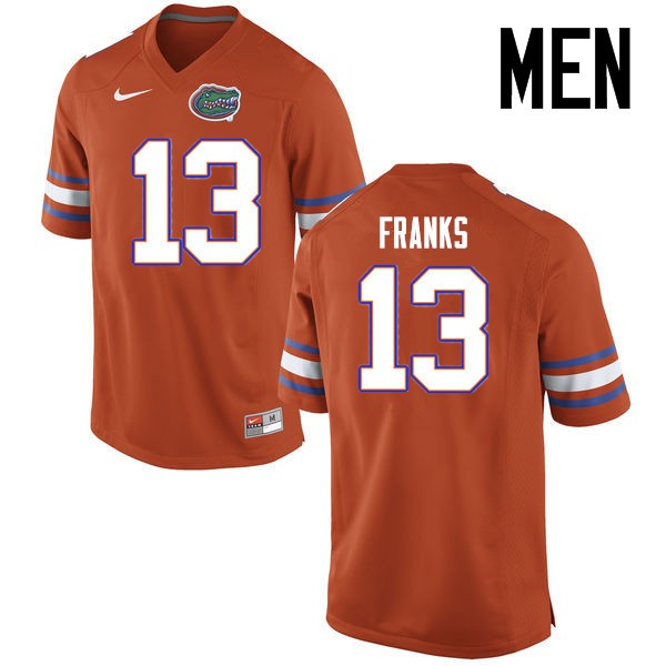 Florida Gators Men #13 Feleipe Franks College Football Jersey Orange